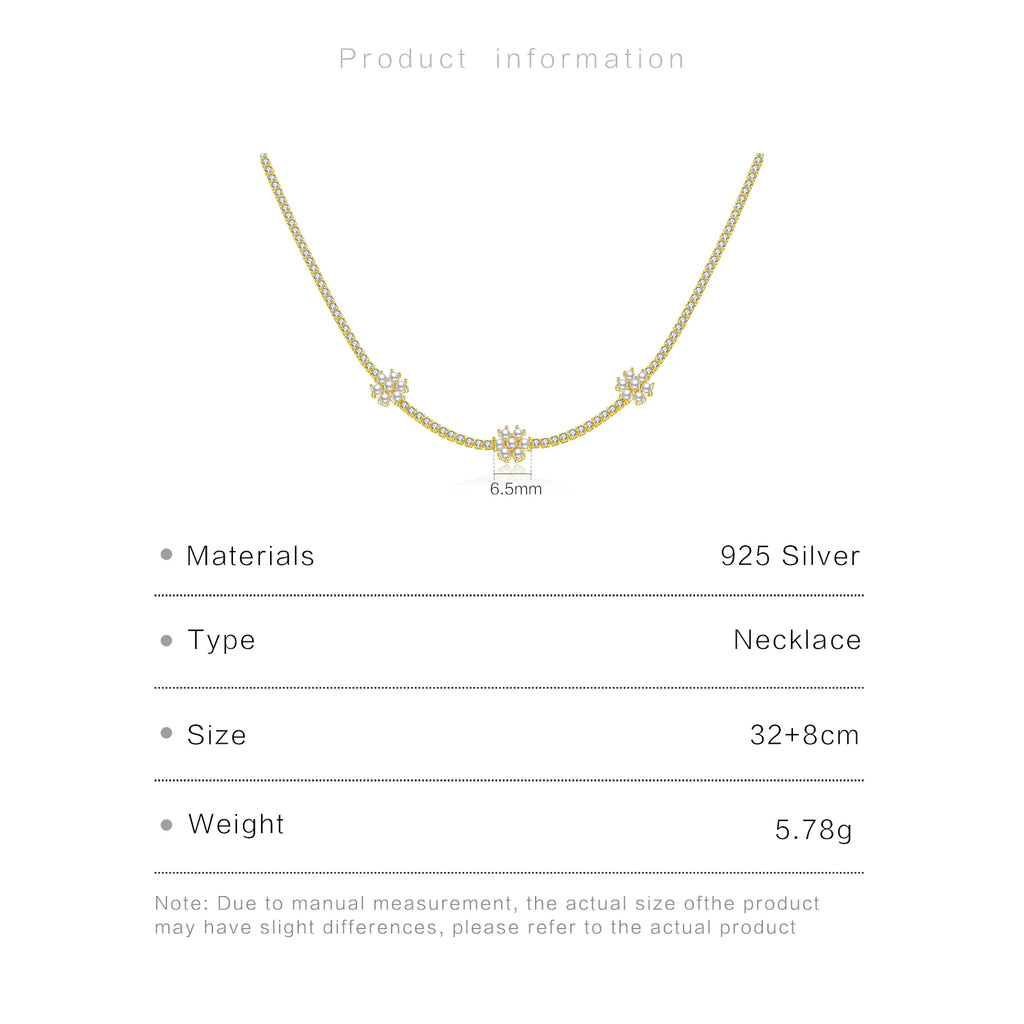 ANDYWEN 100% 925 Sterling Silver Gold Flower Rainbow Choker Necklace 2021 Women Zircon CZ Chian Luxury Party Wedding Jewelry